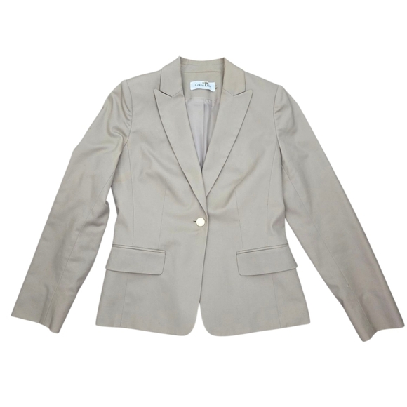 Calvin Klein Jackets & Blazers - Calvin Klein Tan Blazer with Notched Lapels